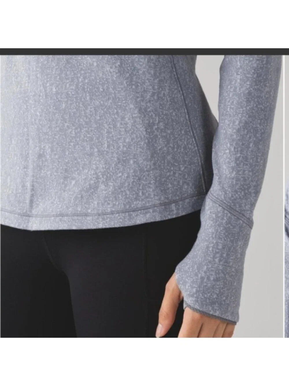 Lululemon Outrun Long Sleeve Running Luon Suited Jacquard Arctic Grey Ice Grey